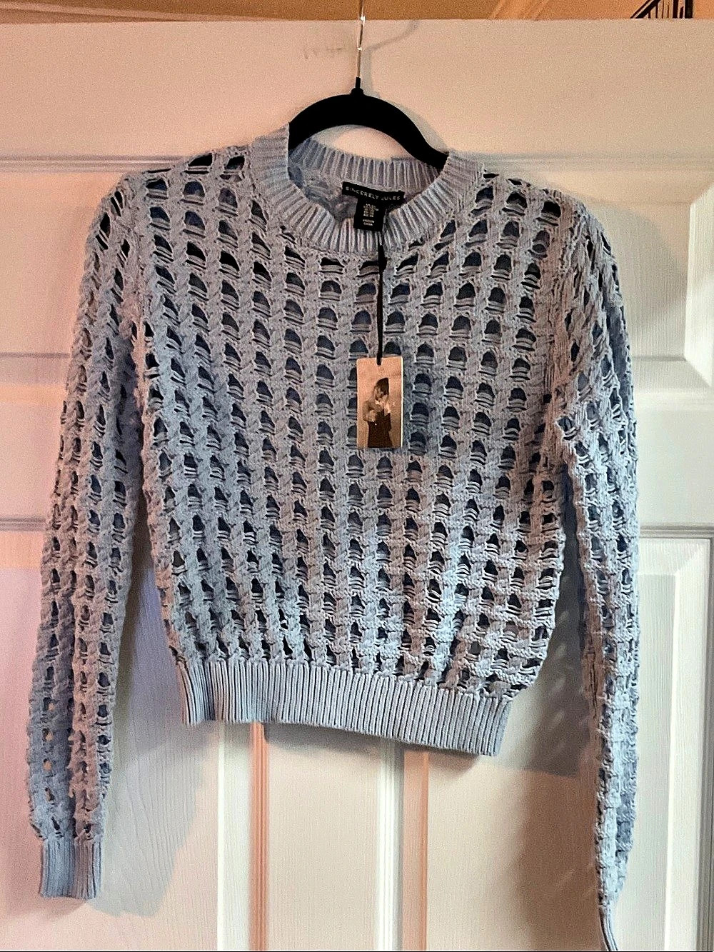 Sincerely Jules Open Knit Cotton Sweater Size XS NWT